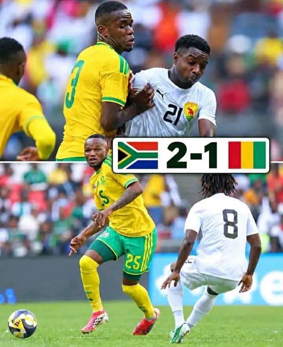 Foot/CAN 2027 : le Syli National trébuche à Johannesburg, la course à la qualification vire déjà au périlleux. Foot/CAN 2027 : le Syli National trébuche à Johannesburg, la course à la qualification vire déjà au périlleux.